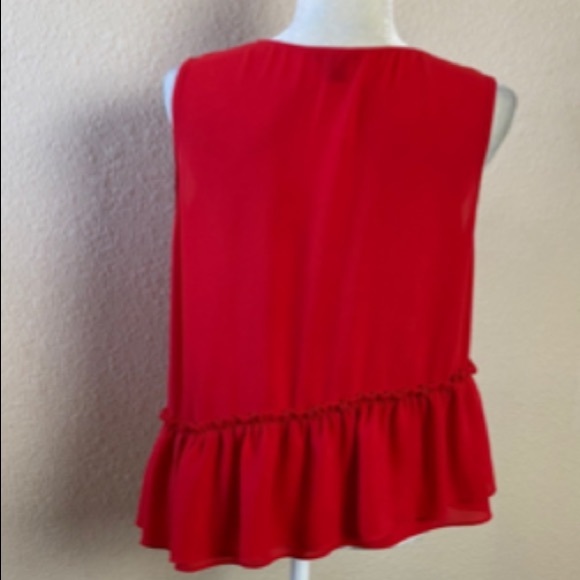 Red Halogen Ruffle Top Size Medium - Picture 5 of 9